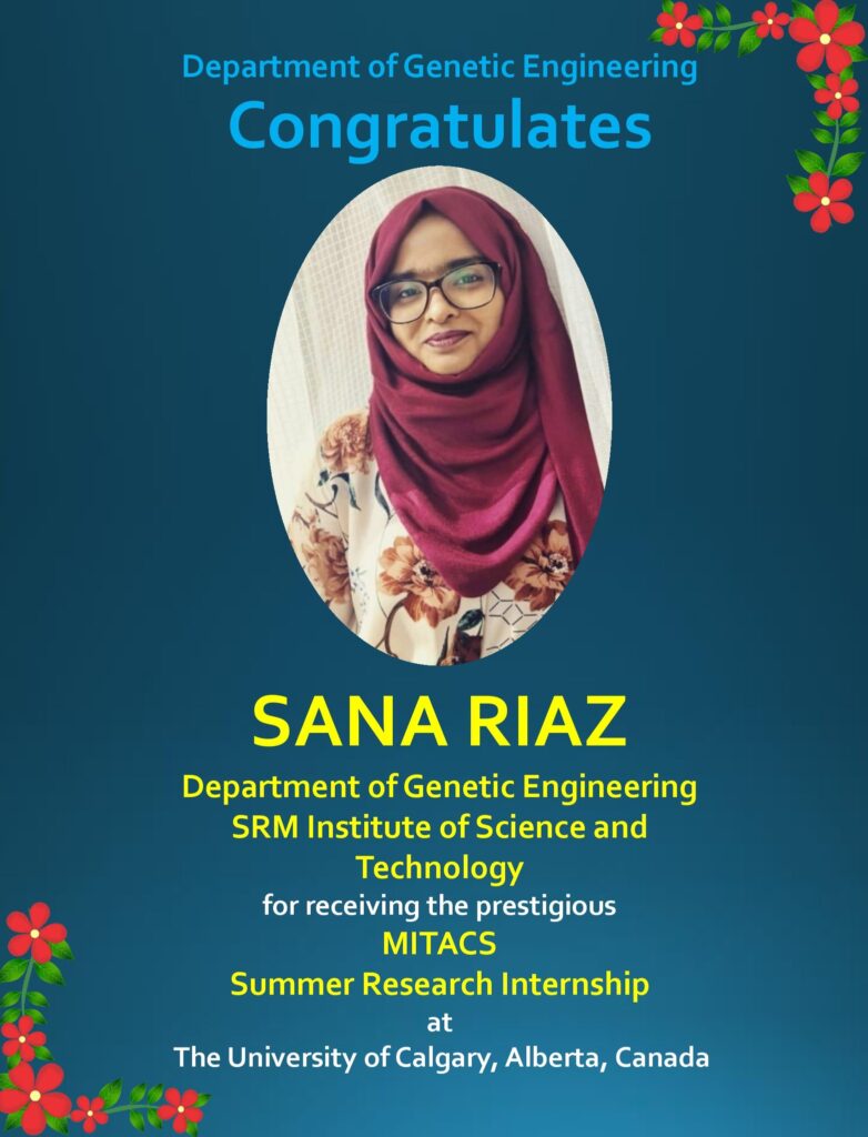 Awards and accolades department of genetic engineering srmist